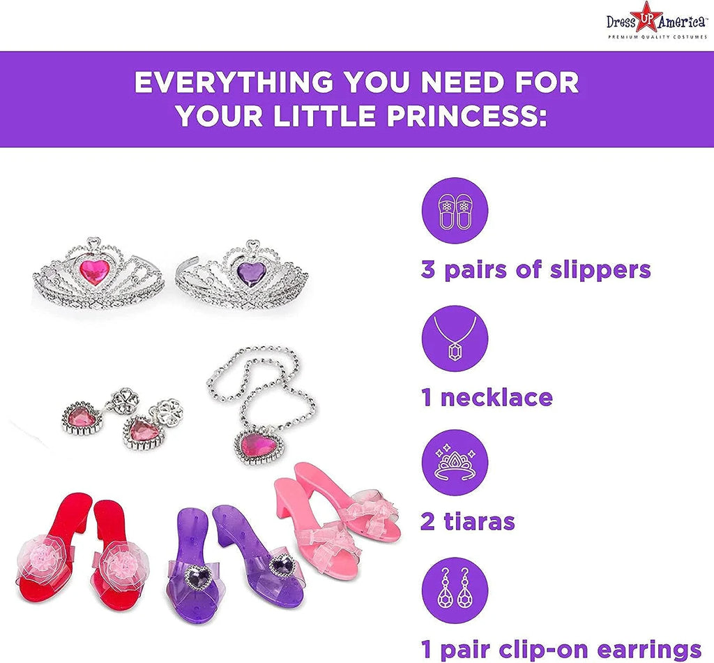 Princess Dress Up Set with Shoes, Crown & Jewelry S588