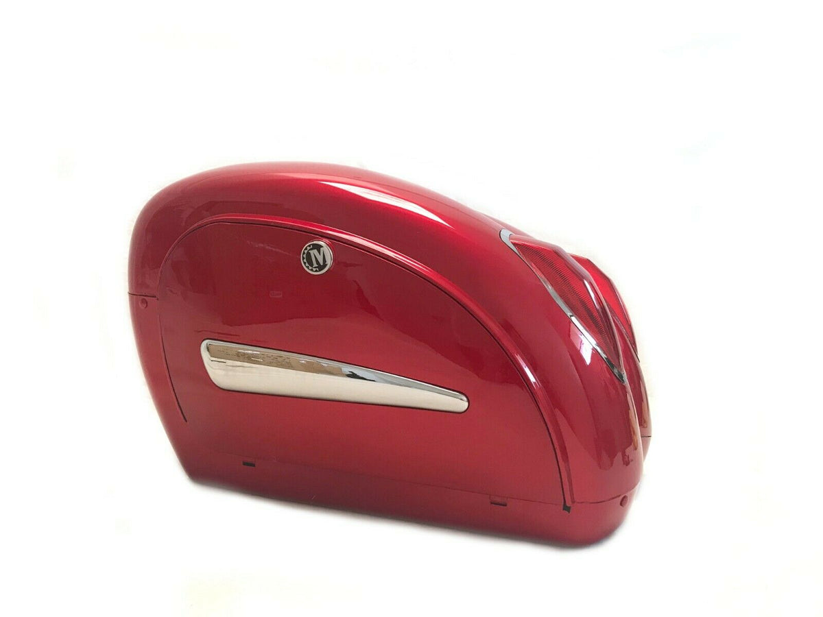 Burgundy Red Universal Motorcycle Hard Bag Saddlebags Y475108