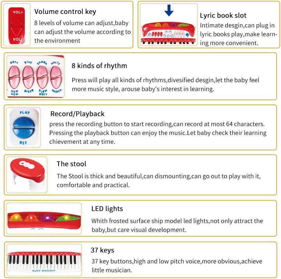 37 Keys Musical Toy Keyboard Piano X95447