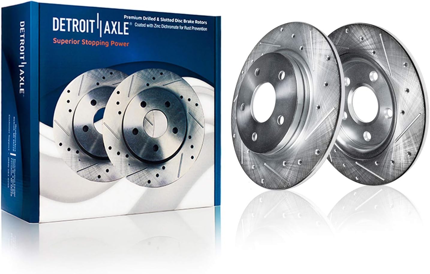 12.60" Front and Rear Drilled & Slotted Rotors + Brake Pads 8pc Set E3250