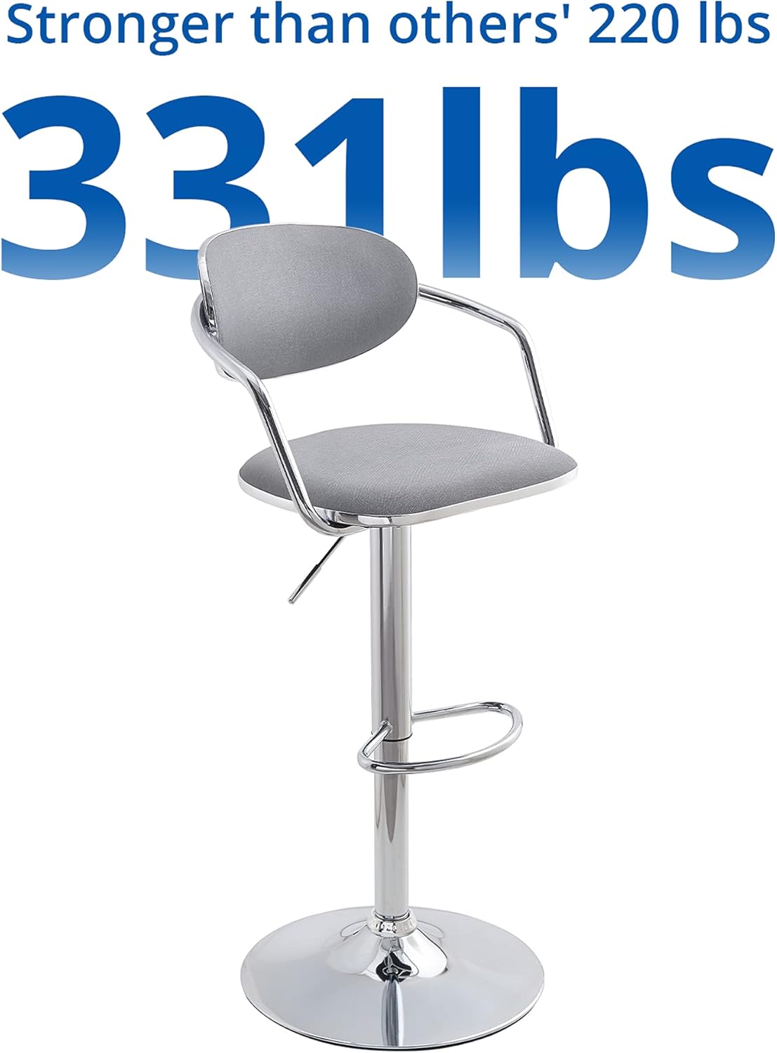 Grey Fabric Metal Swivel Bar Stools Set of 2 X738