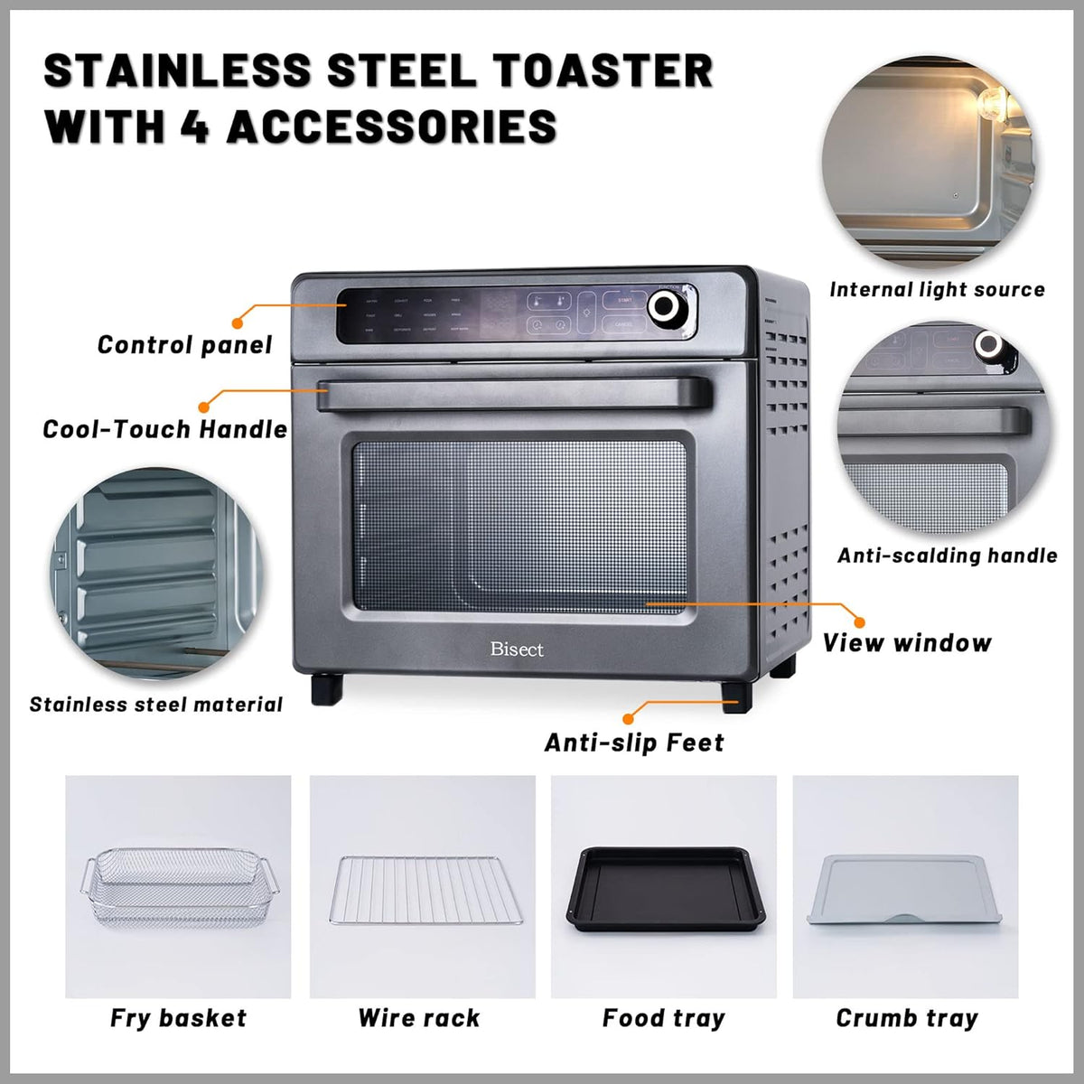 12-in-1 25QT Stainless Steel Air Fryer Toaster Oven L495001