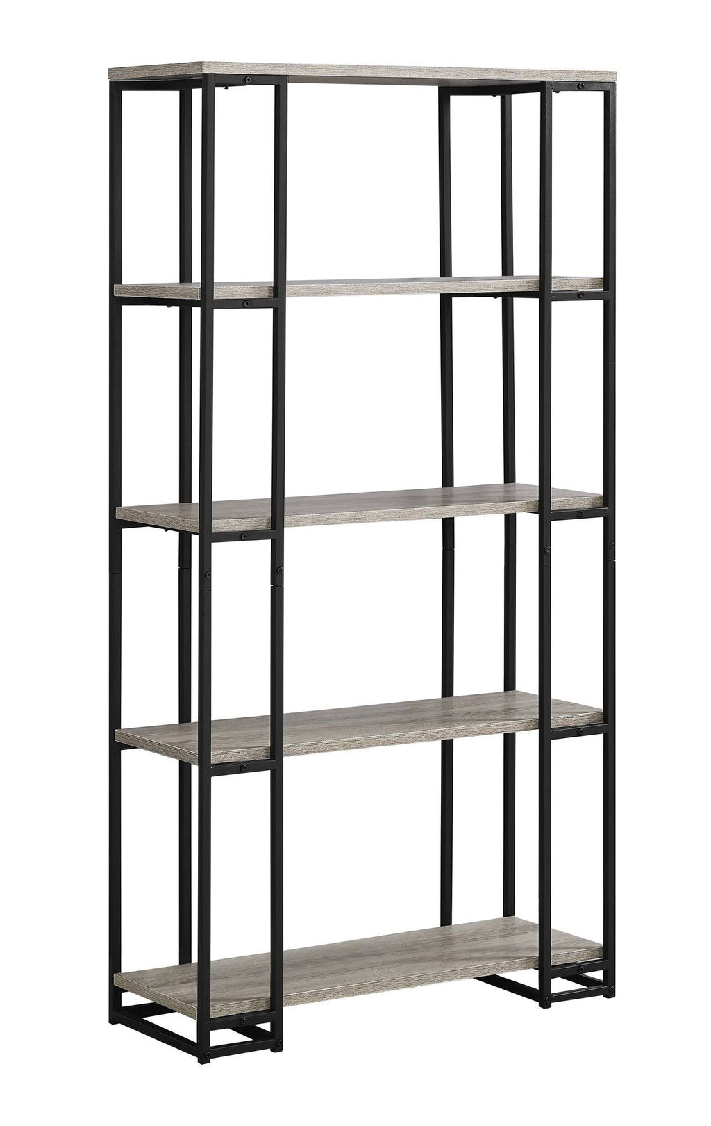 Dark Taupe Black MDF Metal Bookcase E5059