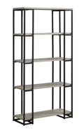 Dark Taupe Black MDF Metal Bookcase E5059