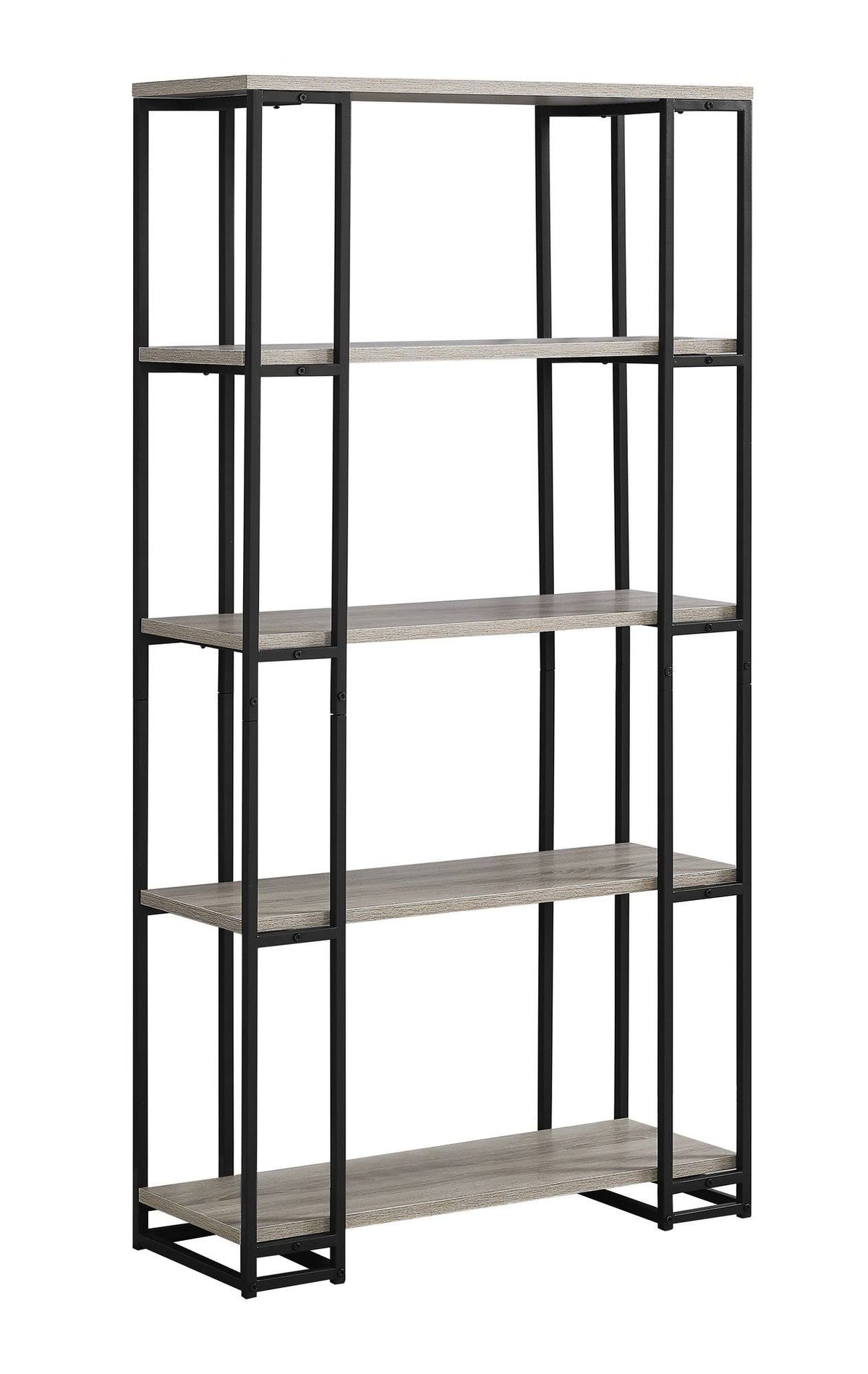 Dark Taupe Black MDF Metal Bookcase E5059