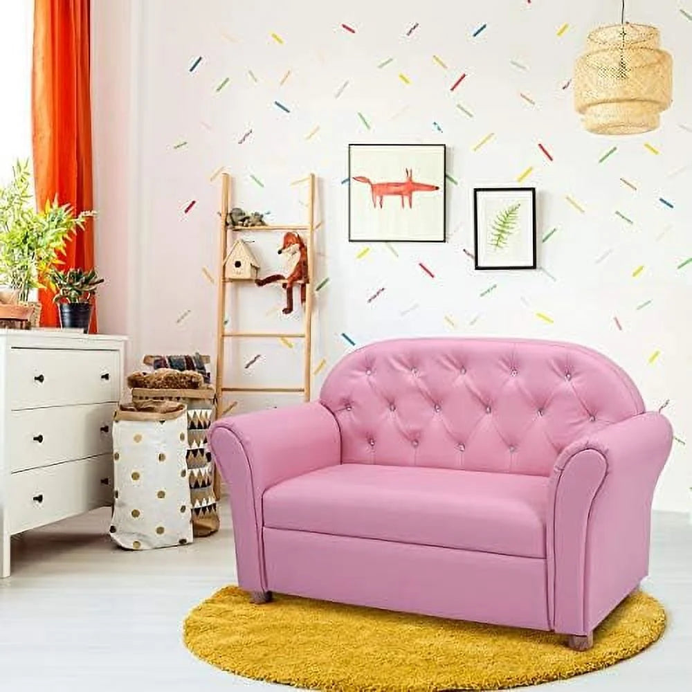 Pink PU Leather Armrest Chair Sofa P810675