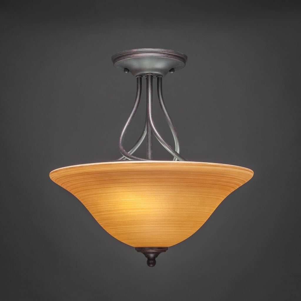 Three Light Semi-Flush Mount Dark F13805