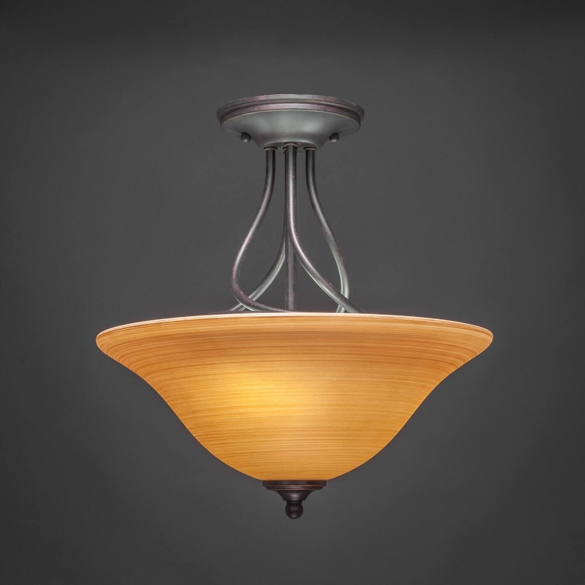 Three Light Semi-Flush Mount Dark F13805
