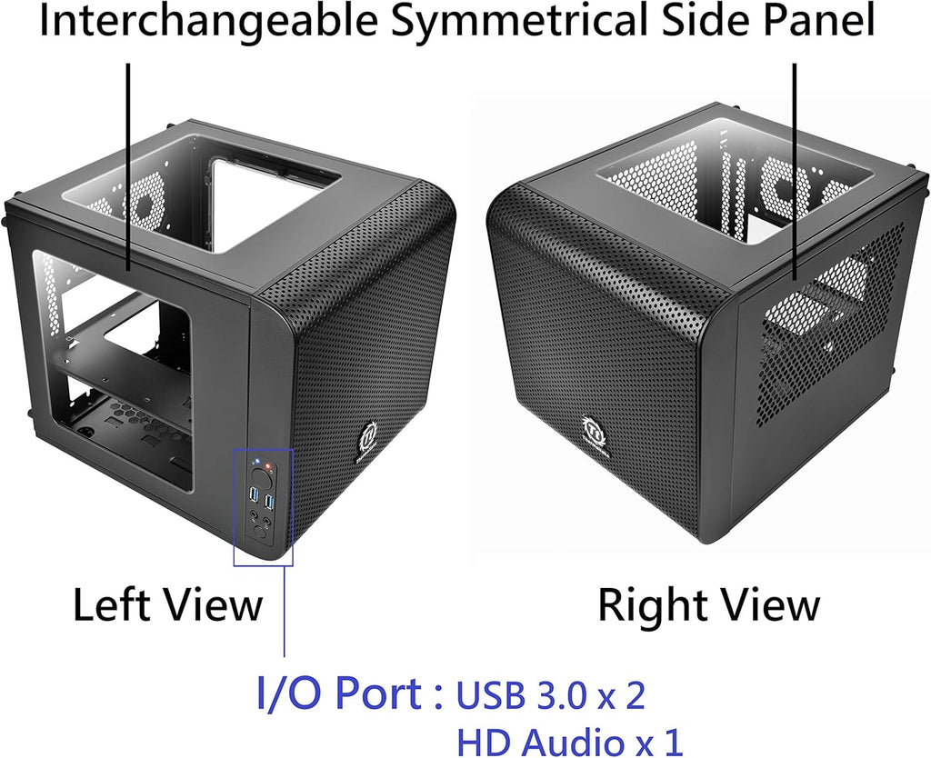 Black Mini ITX Cube Computer Case Q258525