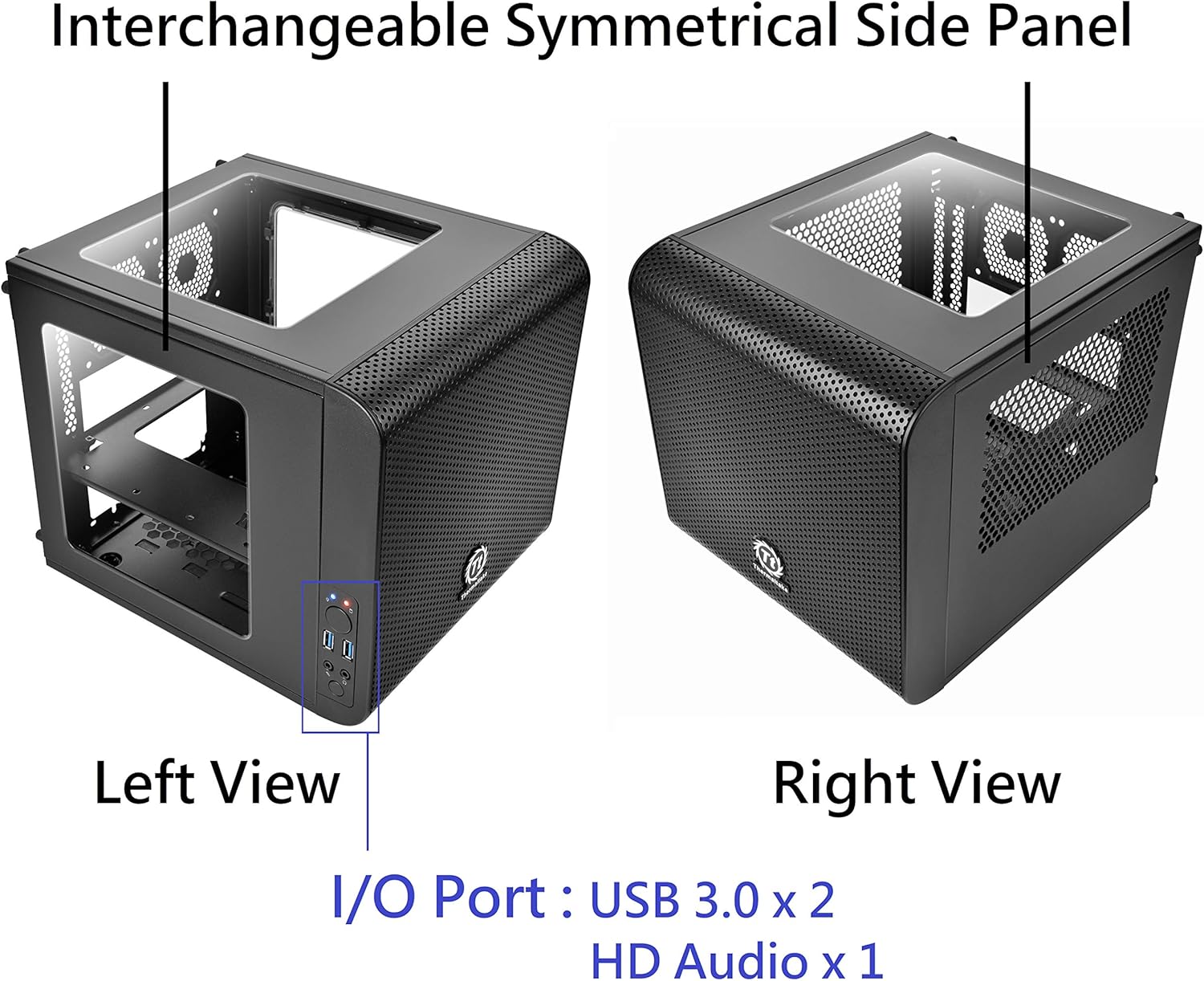 Black Mini ITX Cube Computer Case Q258525