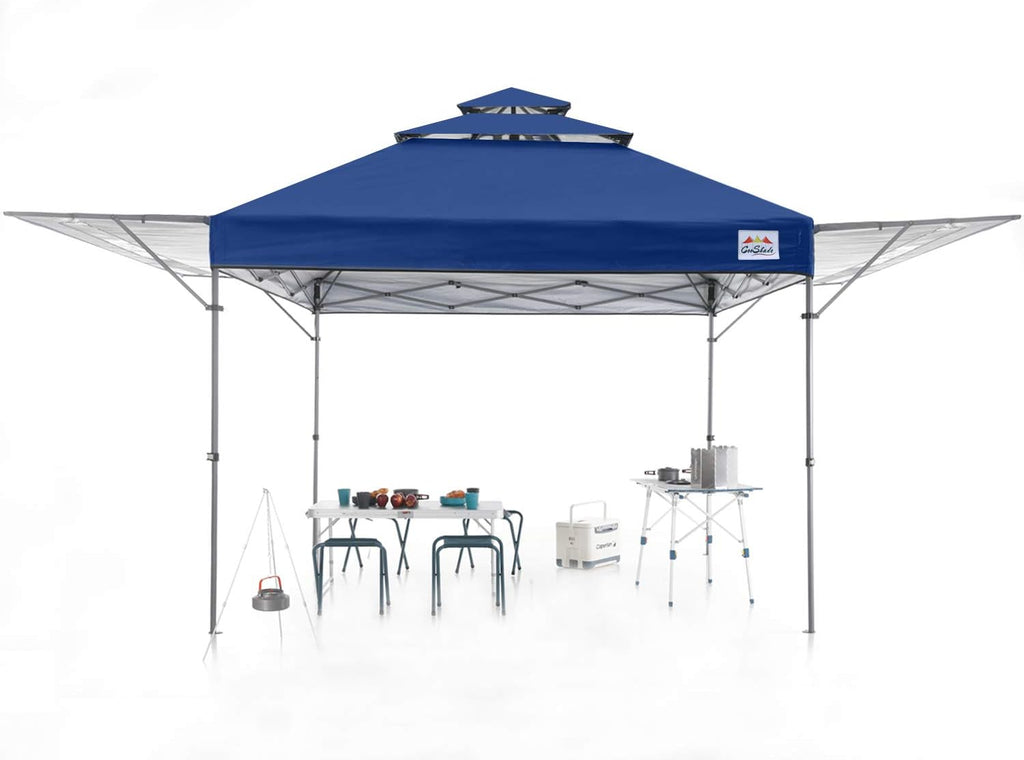 10x17 Instant Pop Up Canopy Tent with Ventilation and Adjustable Dual Half Awnings Black U22981