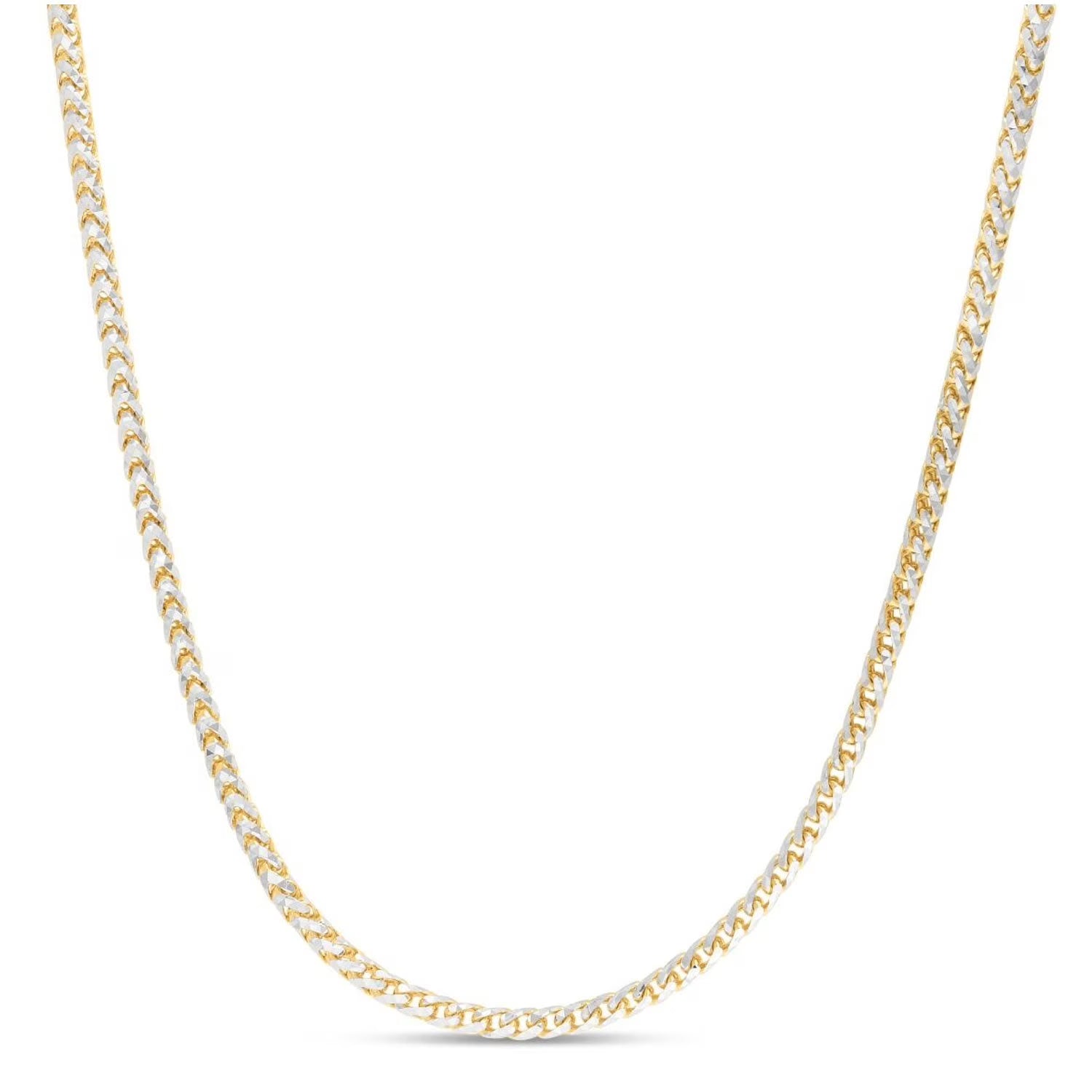 14K Two Tone Gold Pave Franco Chain Bracelet 8 Inches S88944