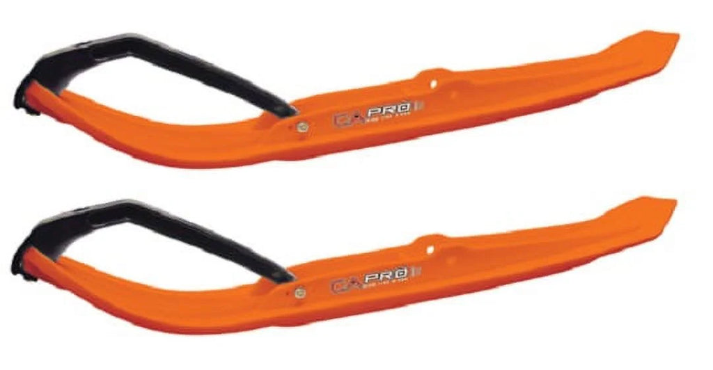 Orange MTX Snowmobile Skis with 6" Round Bars Complete Kit J342080