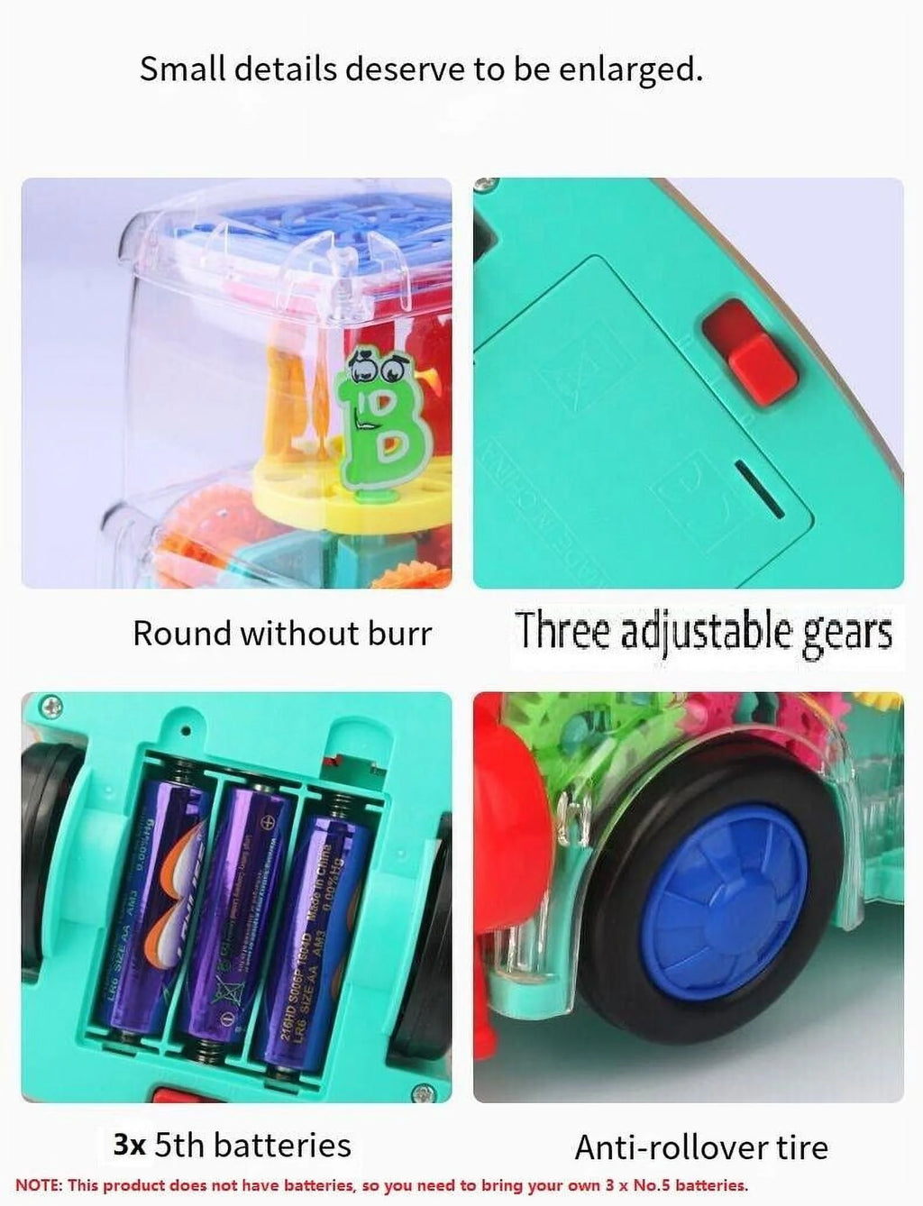 Battery-Powered Baby Train Toy with Light and Music F2588