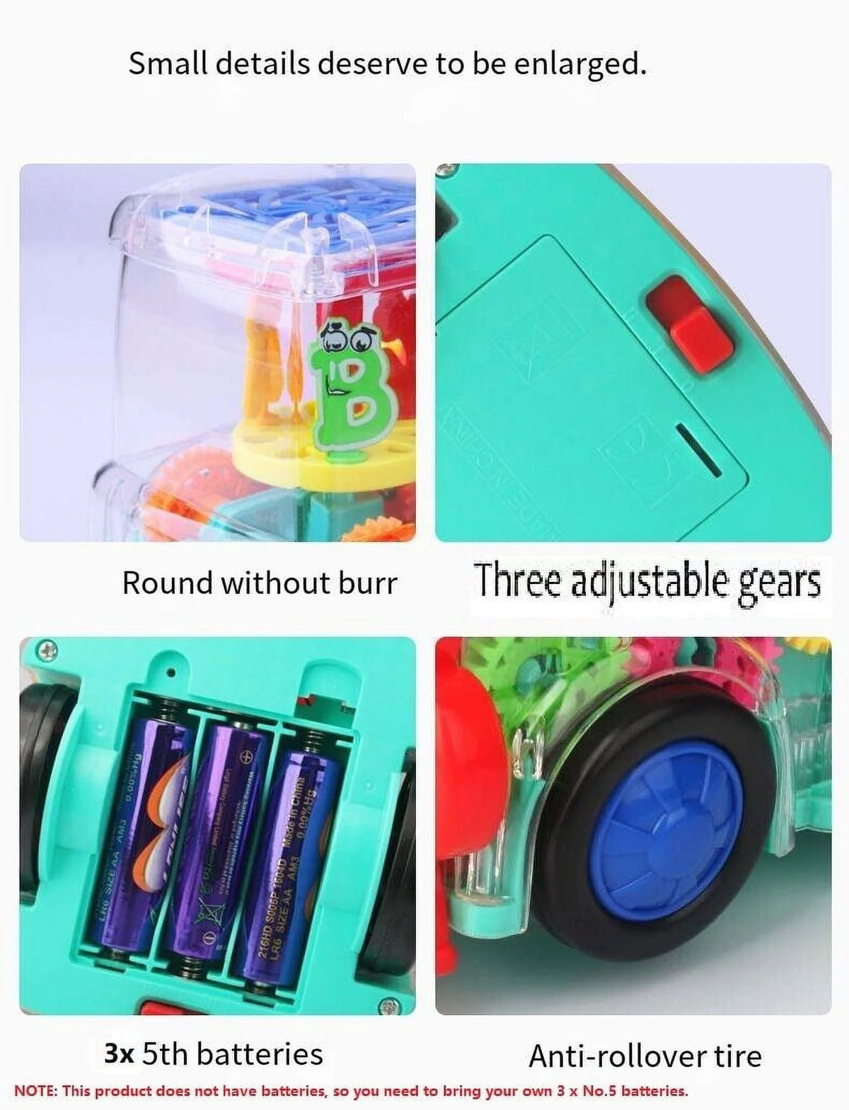 Battery-Powered Baby Train Toy with Light and Music F2588
