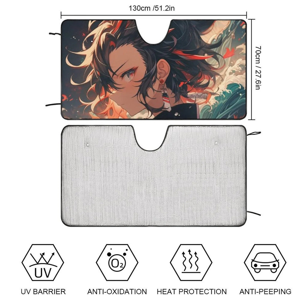 Anime Windshield Sunshade Foldable Reflective Sun Visor Front Window Cover R3448