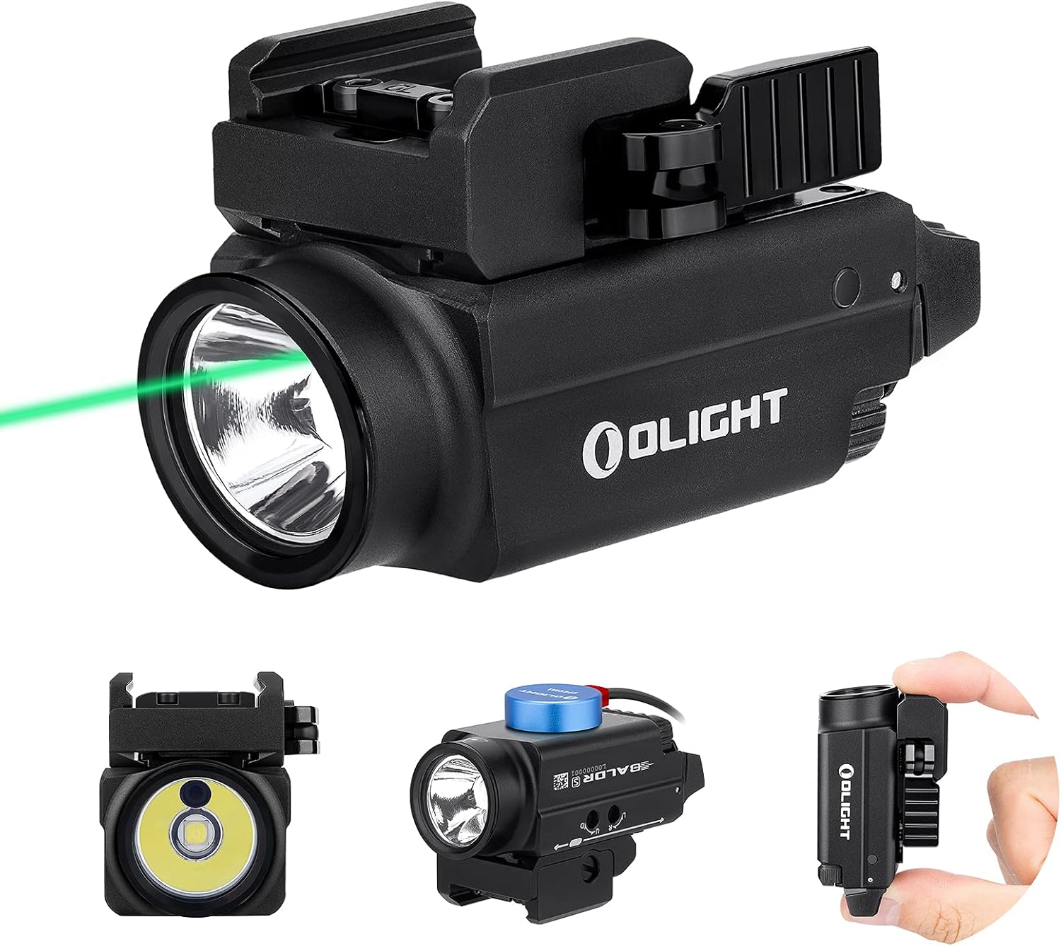 Compact Rail Mount Weaponlight with Green Beam and White LED Combo, Magnetic USB Rechargeable Tactical Flashlight with 1913 or GL Rail, Battery Included (Desert Tan) L76683