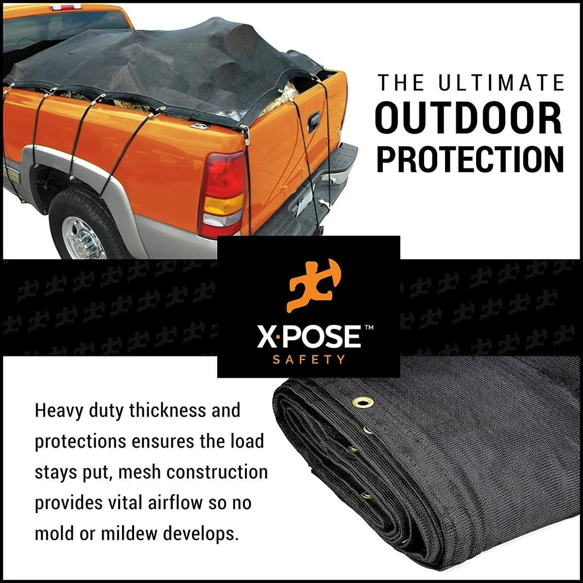 Black Mesh Truck Tarps 12 x 50 J405