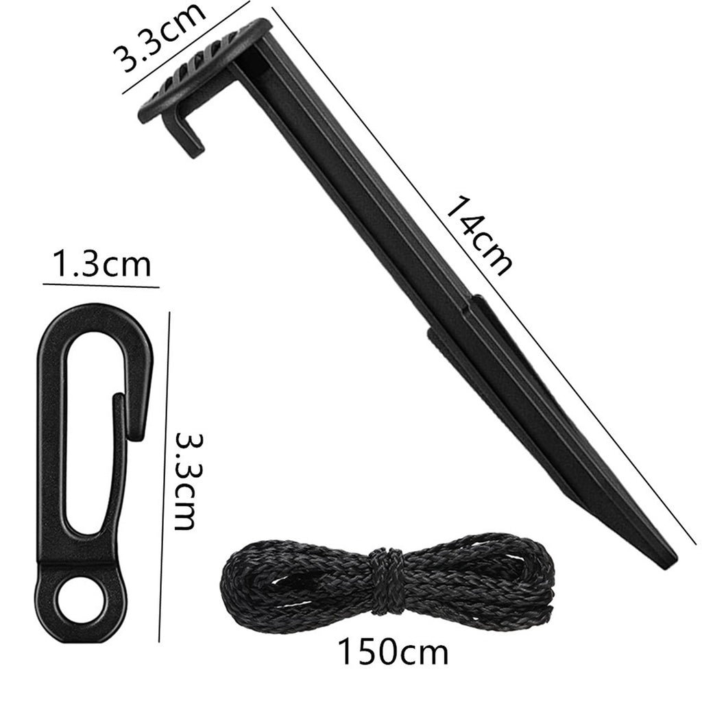 8 Sets Heavy Duty Tent Stakes Replacement Black Gardening Pegs J28041