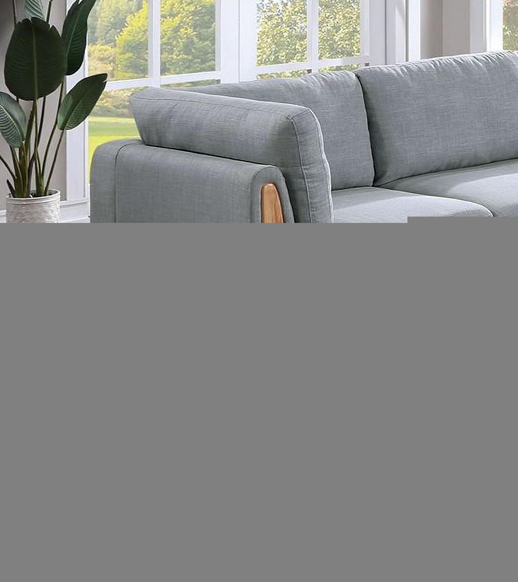 Light Grey 8pc Sectional Sofa Set with Wedges, Armless Chairs and Ottomans S106