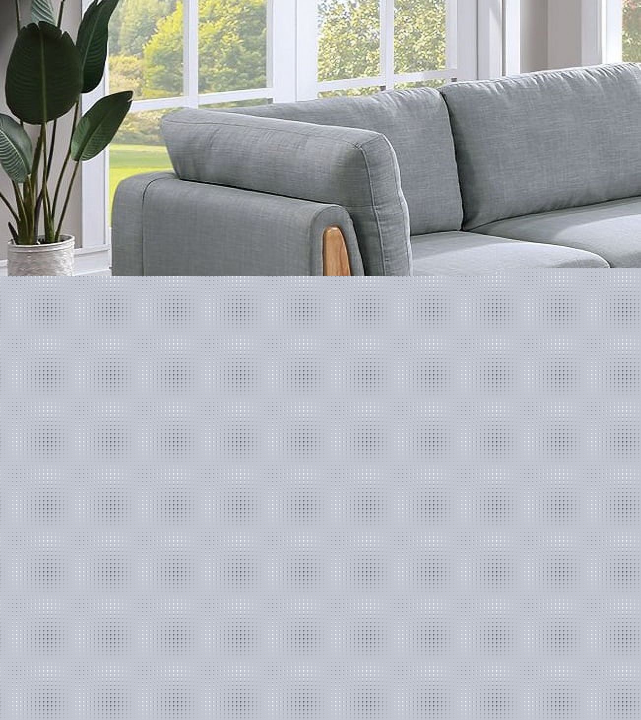 Light Grey 8pc Sectional Sofa Set with Wedges, Armless Chairs and Ottomans S106