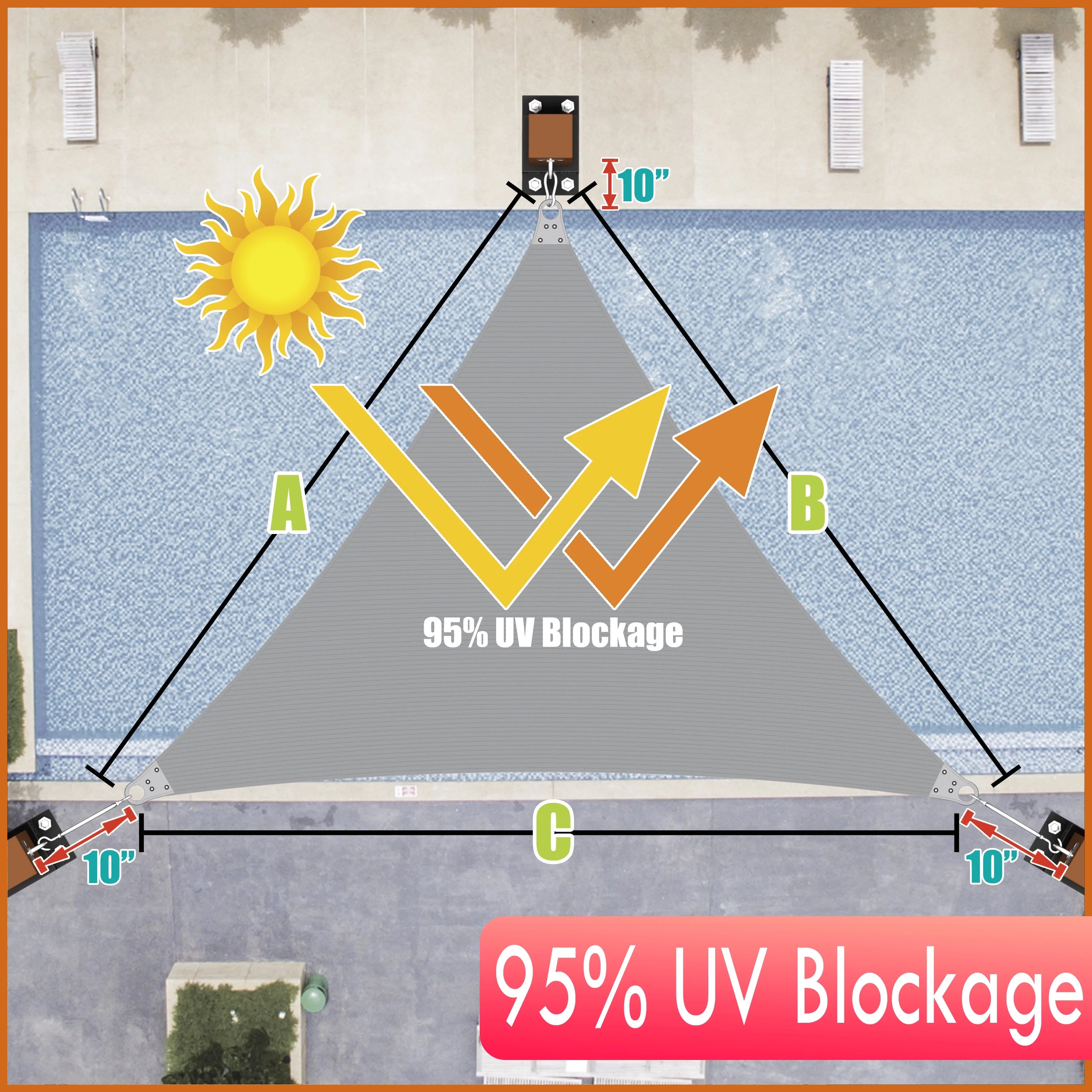 Grey Right Triangle Sun Shade Sail Canopy Awning A208236