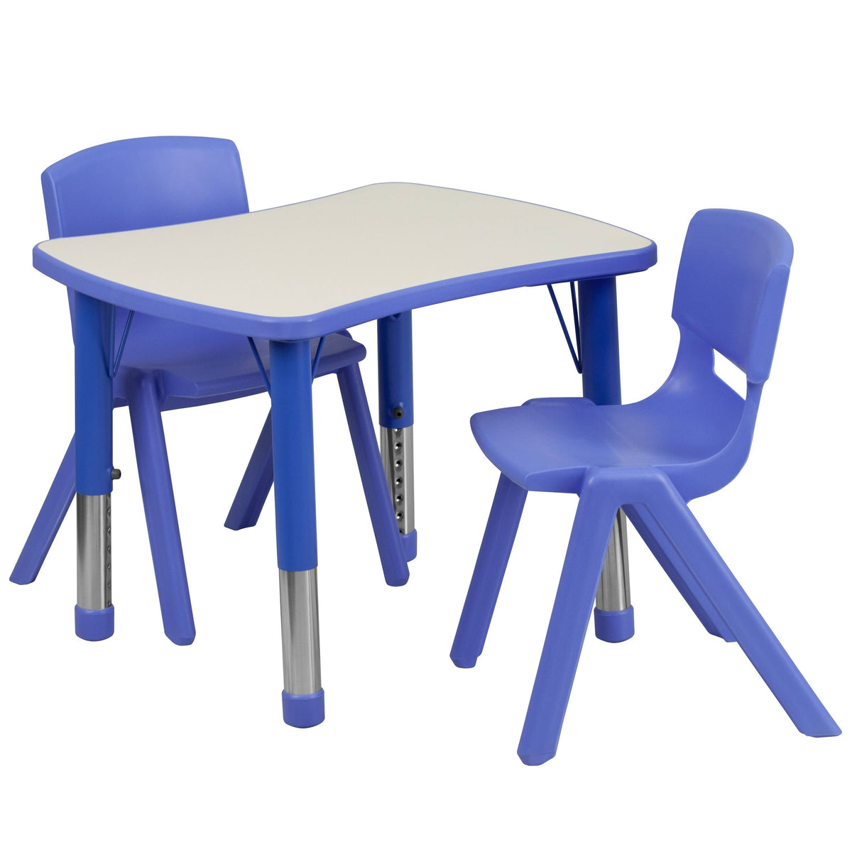Blue Rectangular Plastic Activity Table Set with 2 Chairs V999956