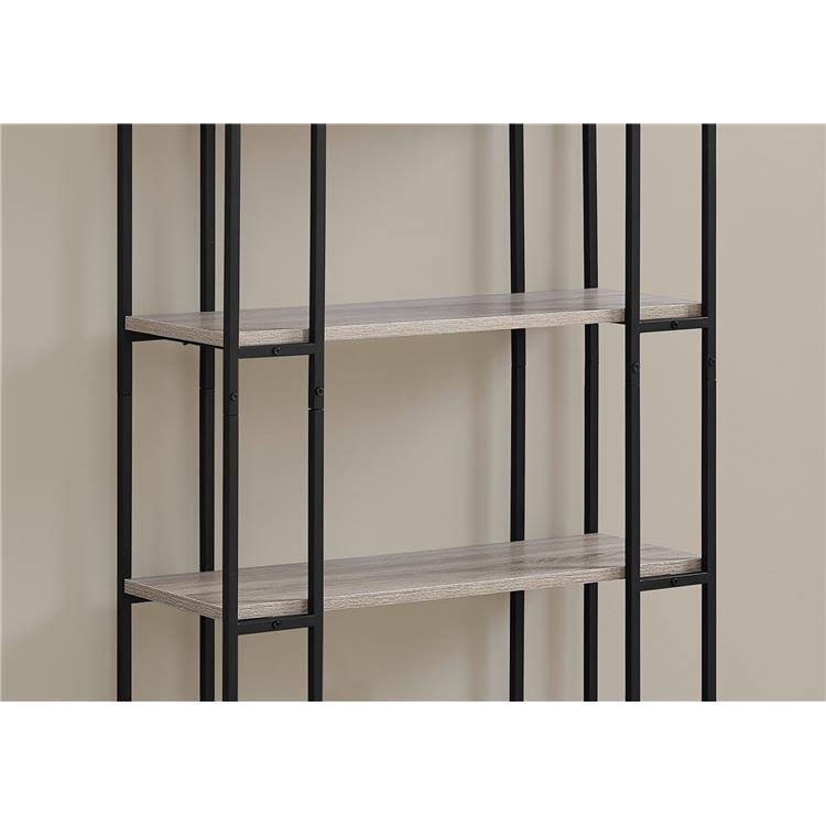 Dark Taupe Black MDF Metal Bookcase E5059