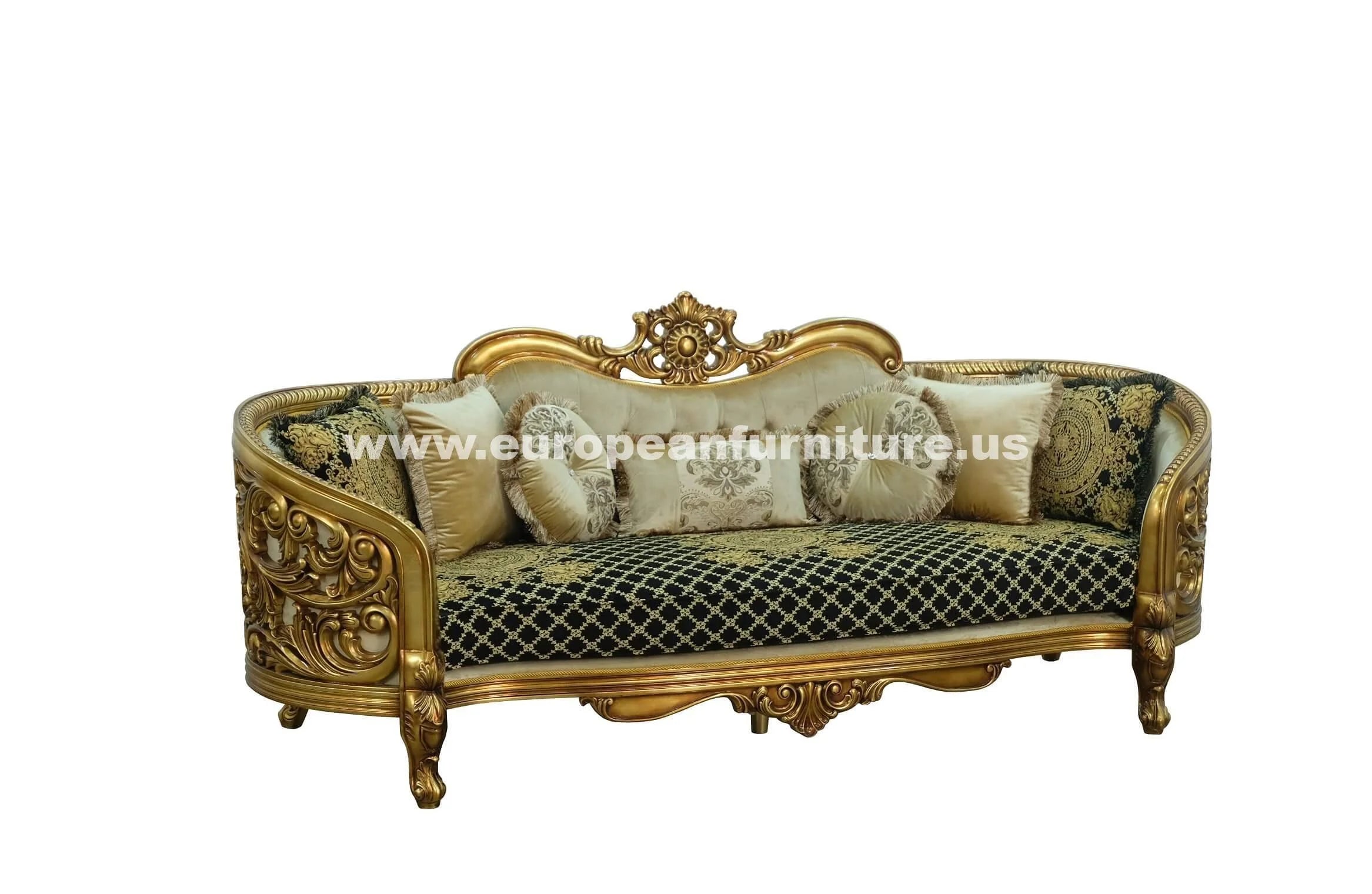 Antique-Bronze Jacquard Sofa T39820