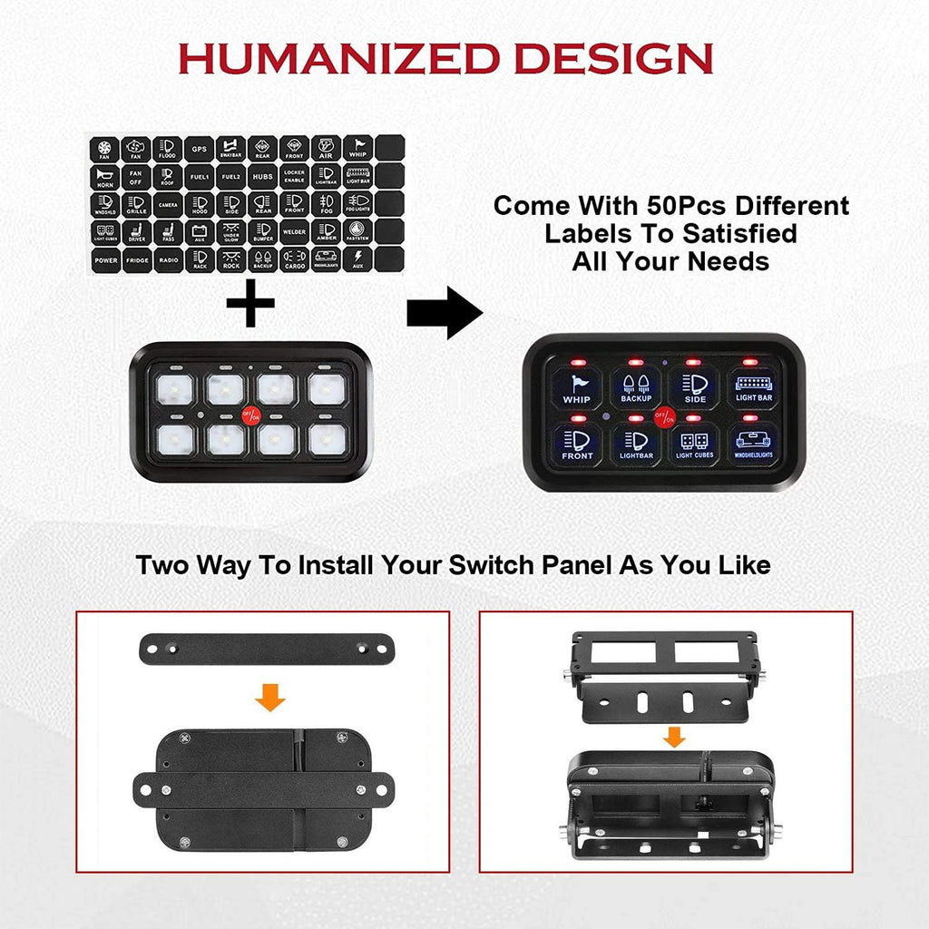 8 Gang Switch Panel with Touch Screen Z18277