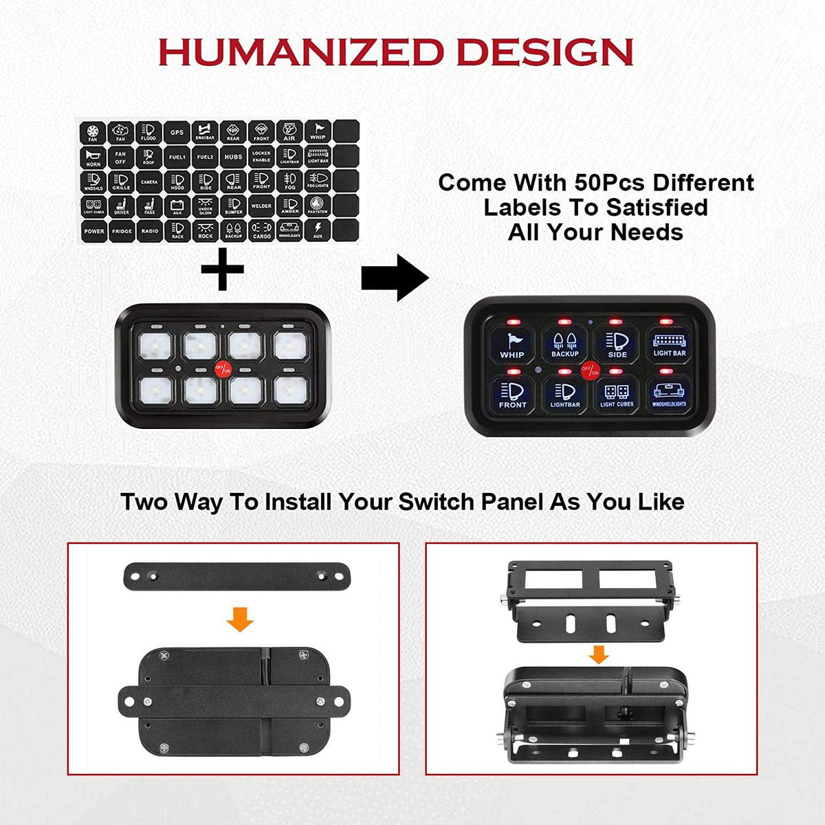 8 Gang Switch Panel with Touch Screen Z18277