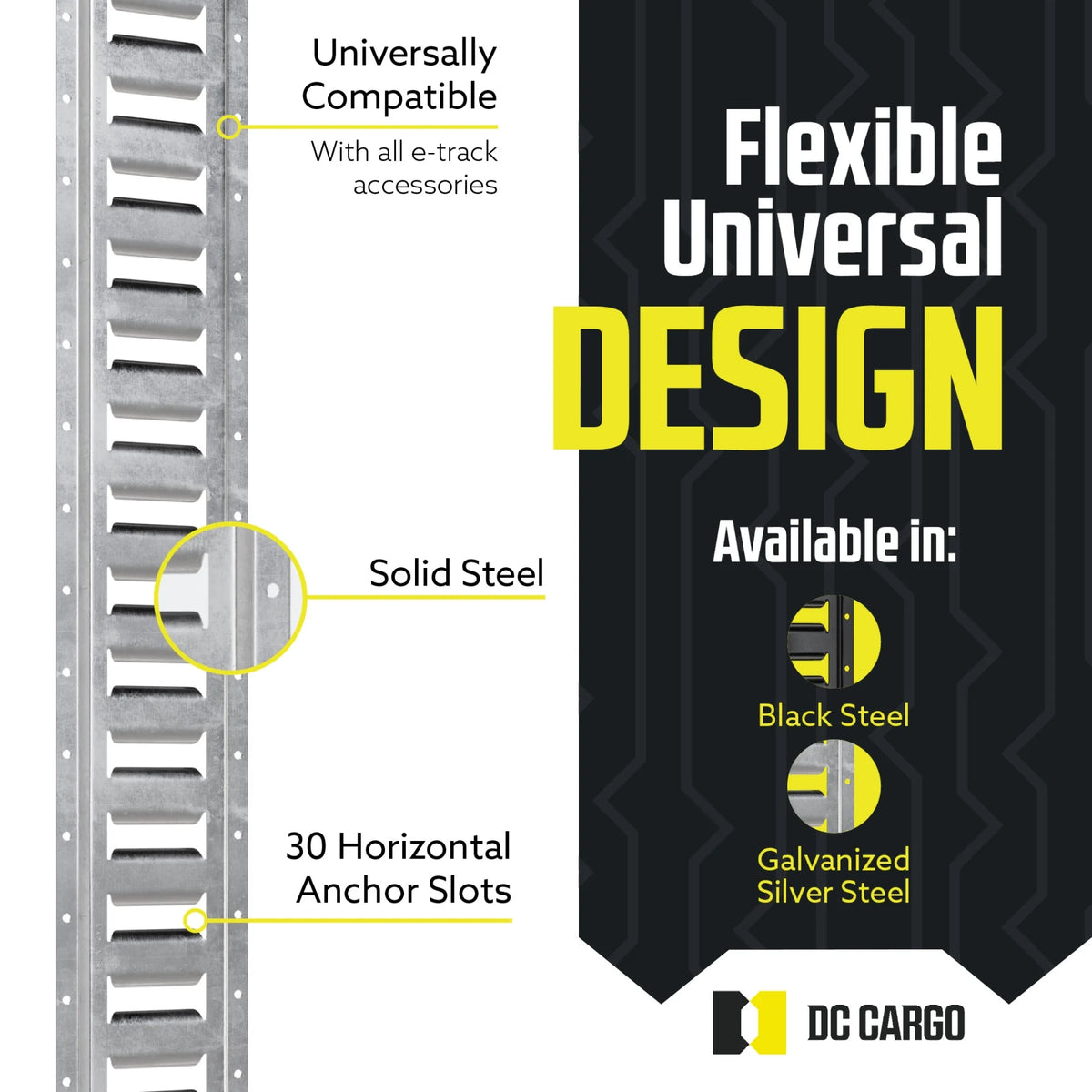 Galvanized Steel E Track Tie-Down Rail, Pack of 10 Q7255