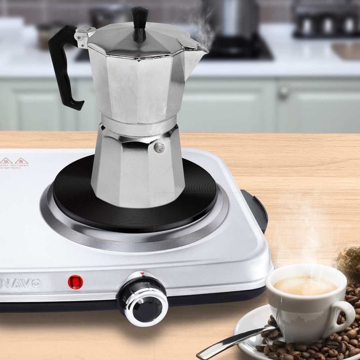 1800W Stainless Steel Electric Double Burner Hot Plate S388334