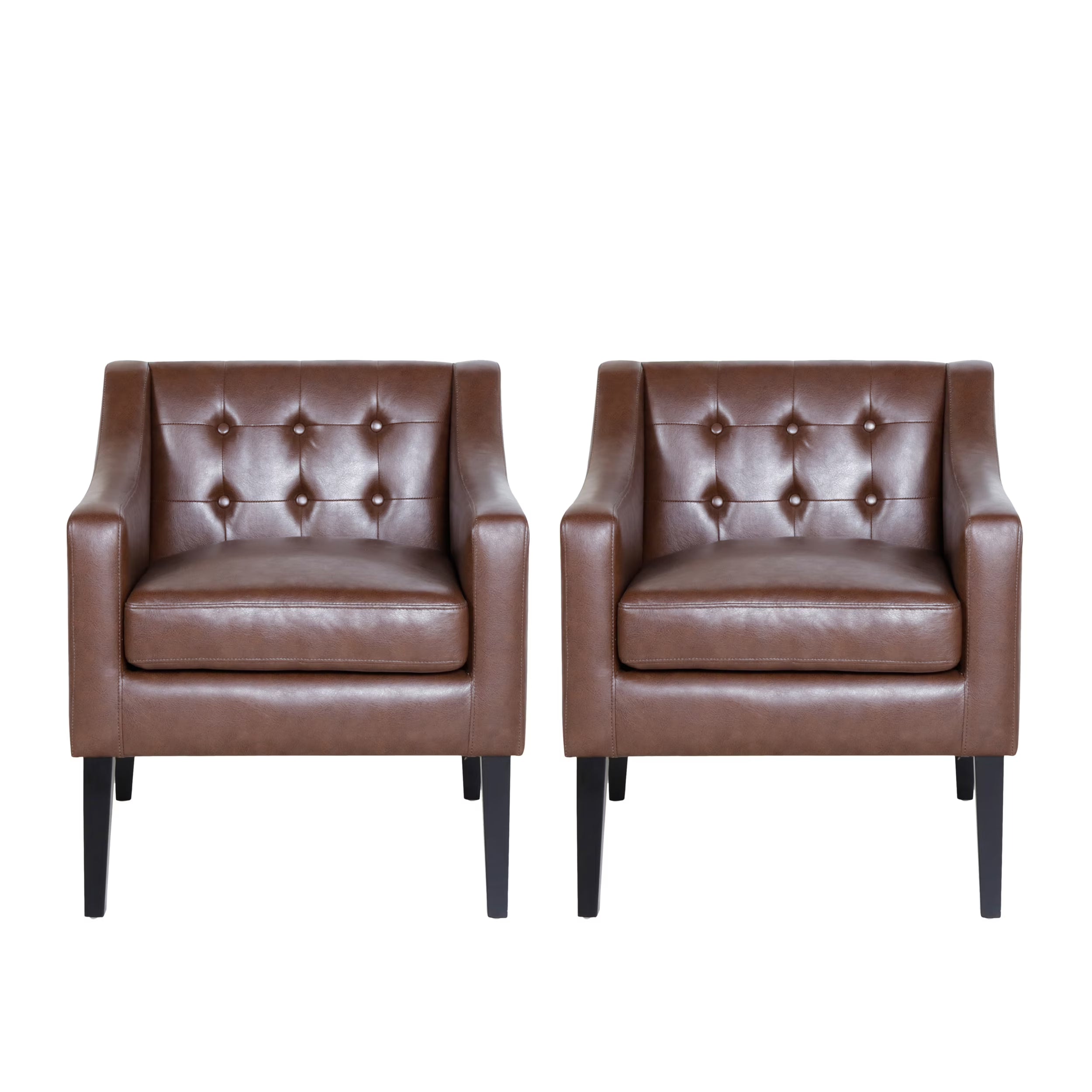 Dark Brown Faux Leather Club Chair R8962