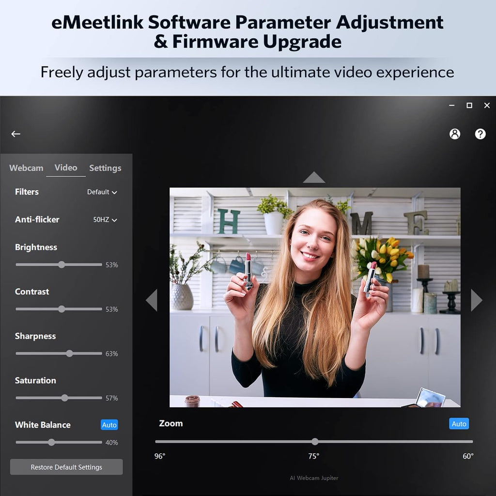 1080P 60FPS Webcam with 4 Mics and 3W Speaker U887