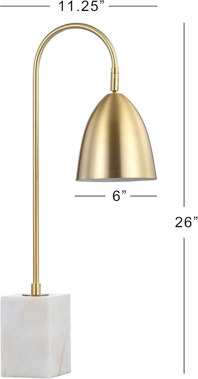 Gold Arched Metal Table Lamp with Marble Base C3951