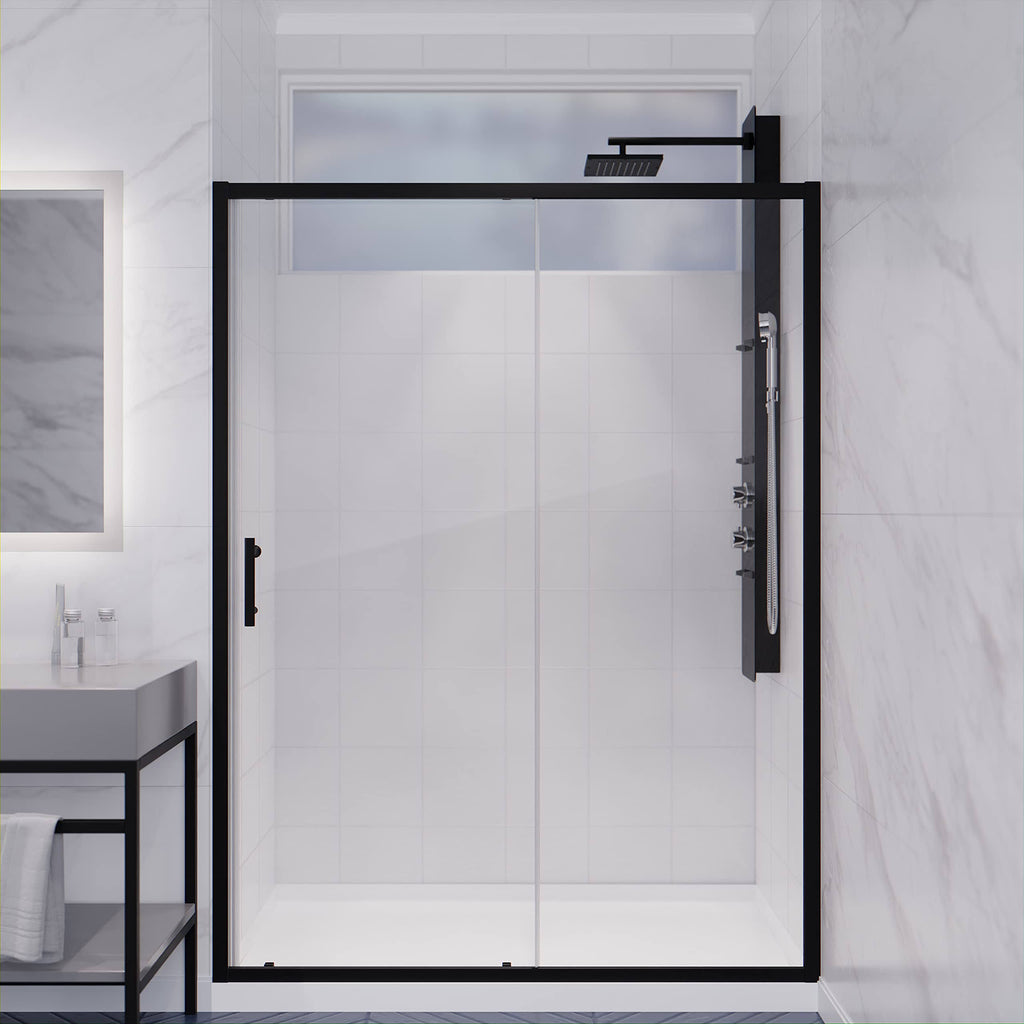 Framed Shower Door in Matte Black Z9863