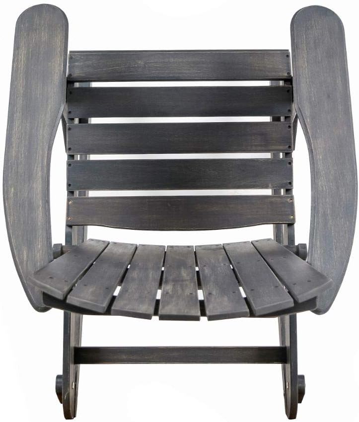 Dark Grey Acacia Wood Adirondack Rocking Chair U87299