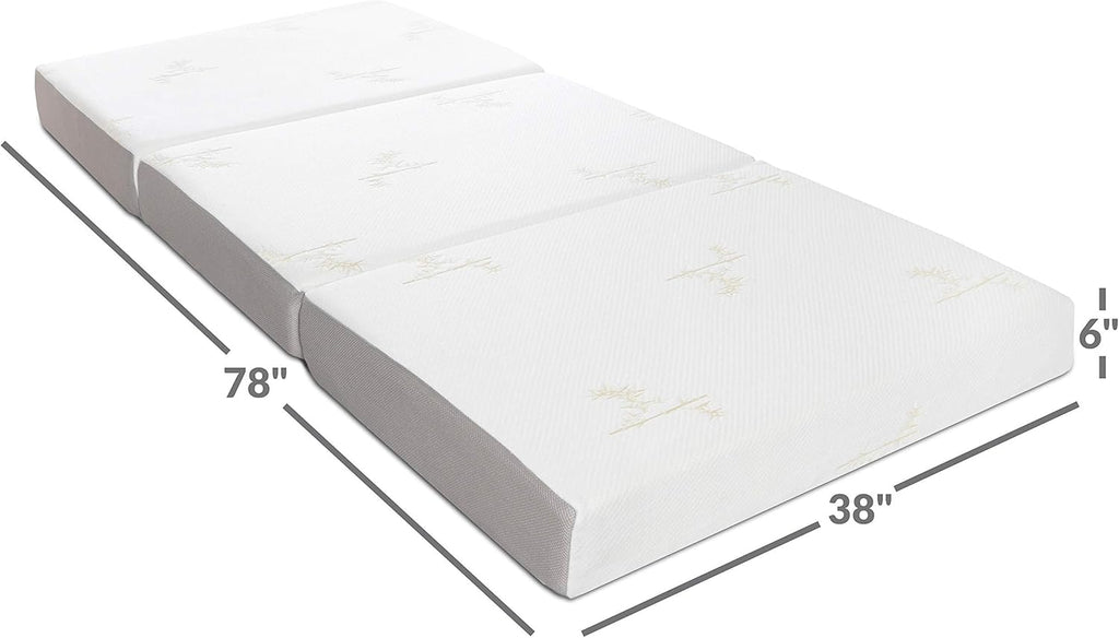 Twin XL Tri Folding Memory Foam Mattress with Washable Cover X2269