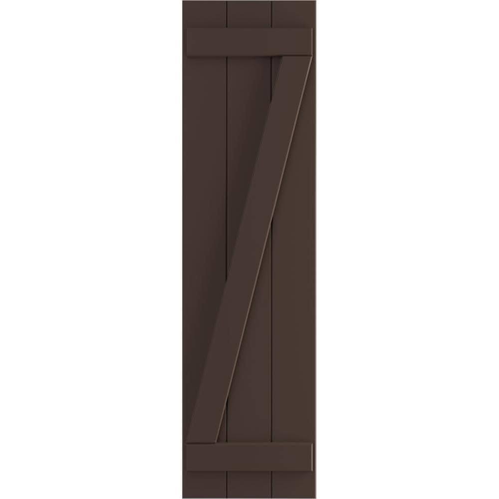 16 1/8x22W x 71x22H PVC Three Board Joined Board-n-Batten Shutters w/Z-Bar R779855