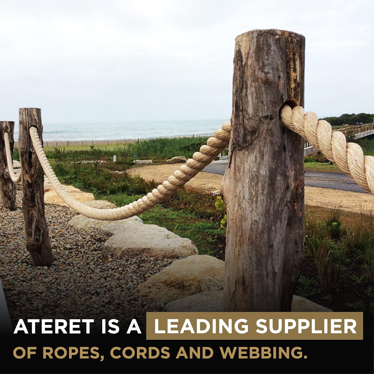Twisted ProManila Rope Cordage 3 Strand Synthetic Polypropylene Rope 1 inch x 100 feet Pack of 2 A1460