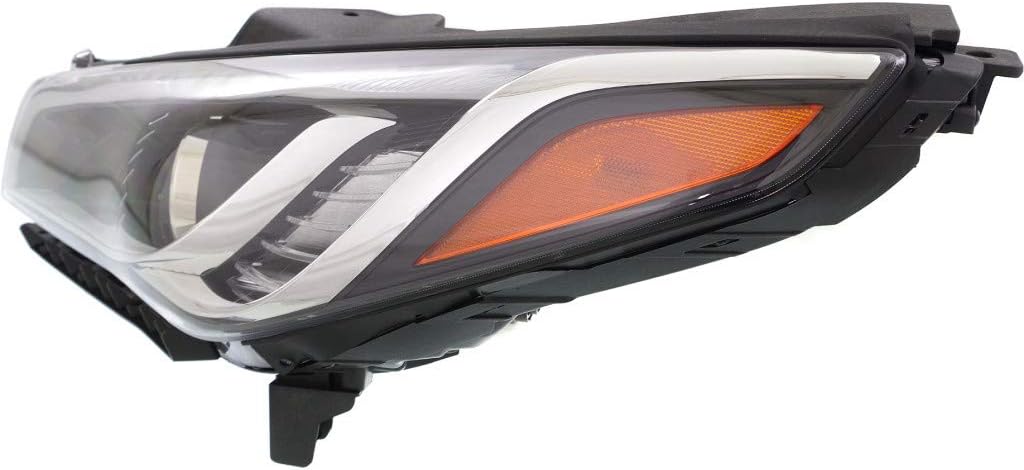 Black Housing Headlight Pair for Hyundai Sonata 2015 2016 2017 D7185