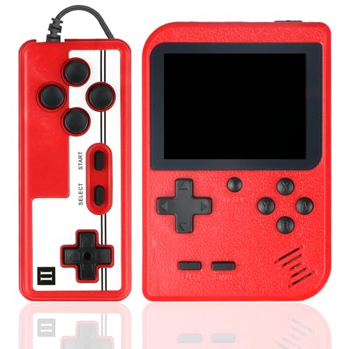 Handheld Retro Video Game Console with 500 Games, 3.0 Inches Screen, Red I649688