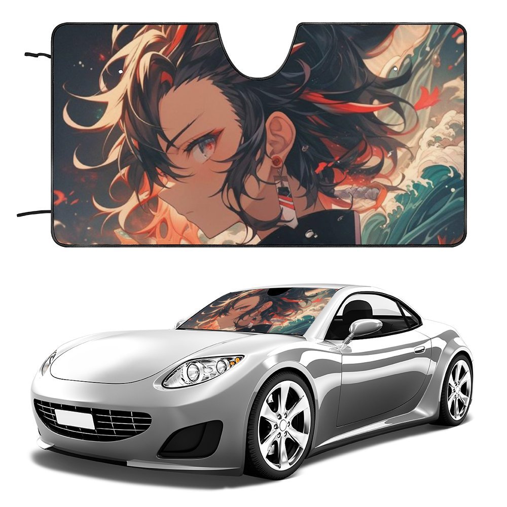 Anime Windshield Sunshade Foldable Reflective Sun Visor Front Window Cover R3448