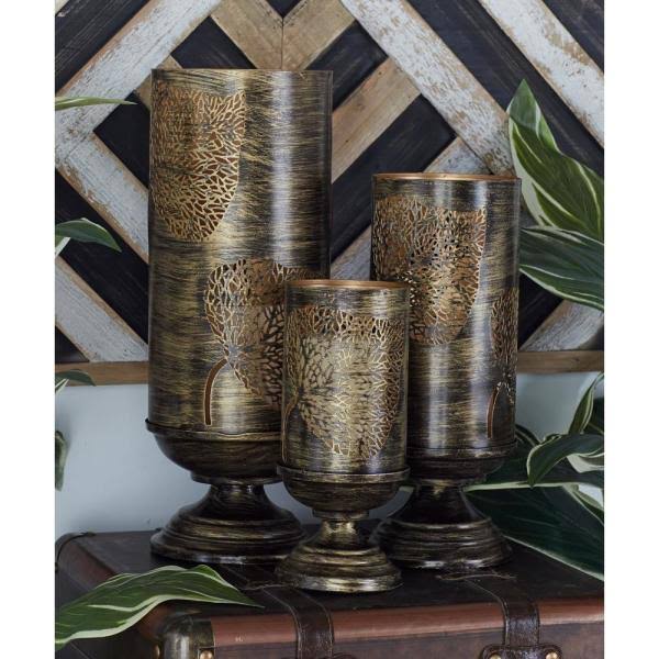 Set of Three Metal Candle Holders U5612