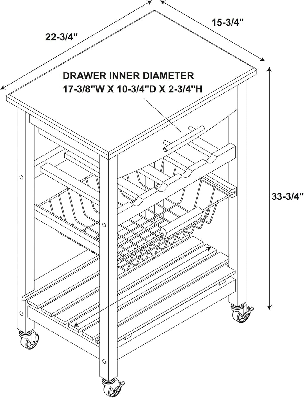 Gray Kitchen Cart J314876