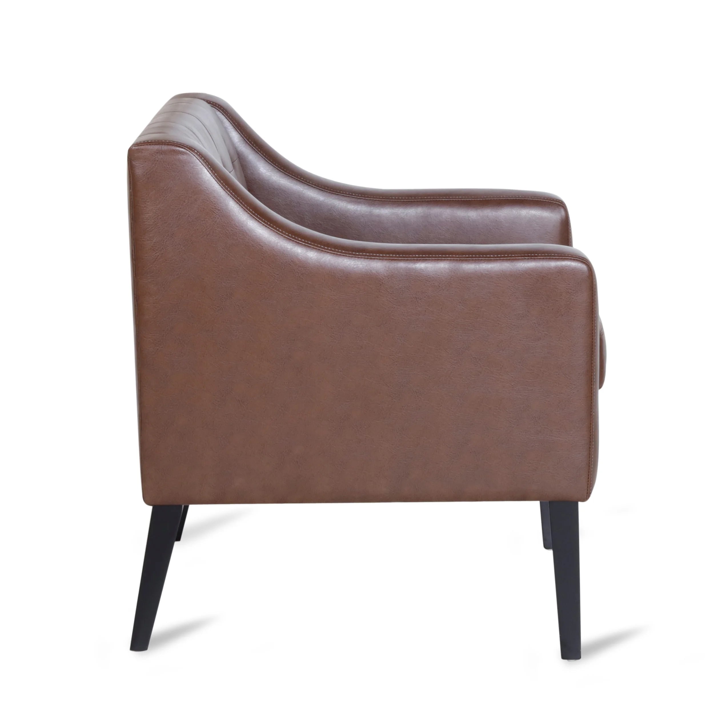 Dark Brown Faux Leather Club Chair R8962