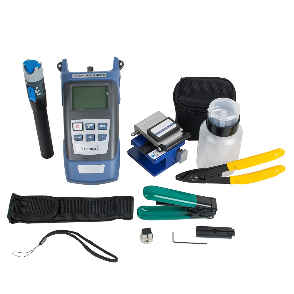 Fiber Optic FTTH Tool Kit with Fiber Cleaver & Optical Power Meter & Visual Fault Locator Z89064