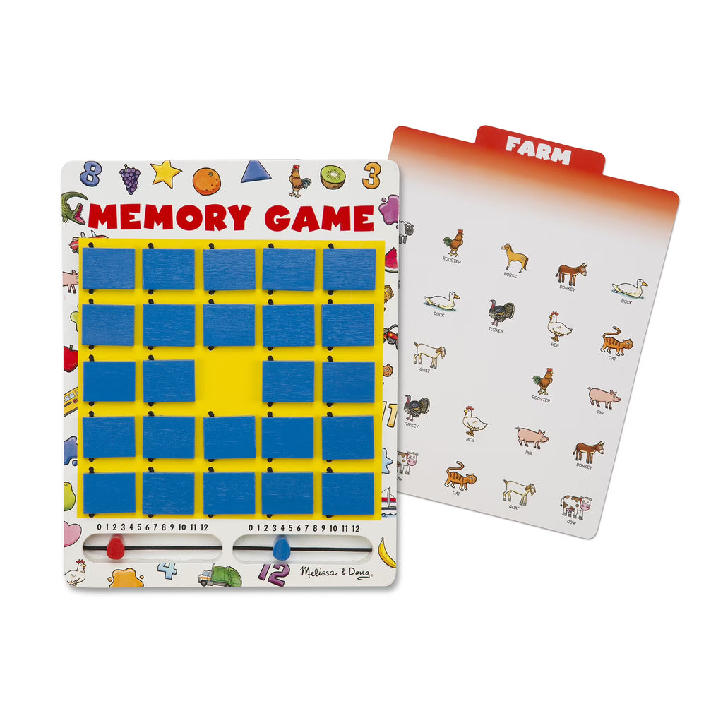 Wooden Travel Memory Game with 7 Double-Sided Cards V81736