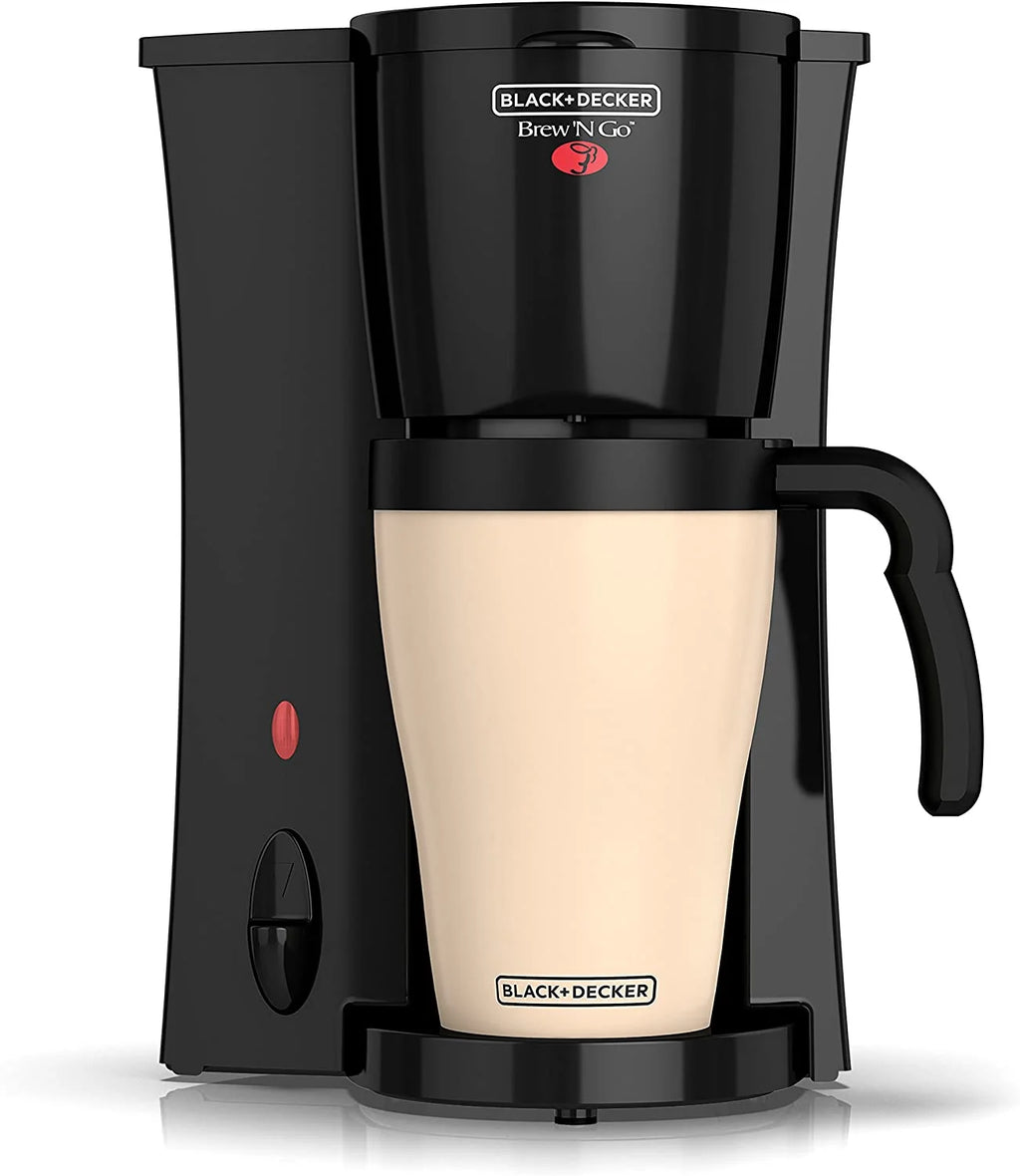 Personal Coffeemaker with Travel Mug, Black/Beige T71980